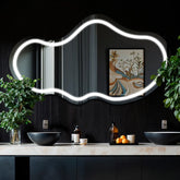 Espejo LED Asimétrico 2 | Control por interruptor de pared | Luz blanca fría - Reyze Seria Salono Model 1 - Horizontal