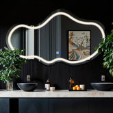 Espejo LED Asimétrico 2 | Botones táctiles | Función antivaho | Luz blanca neutra - Reyze Seria Salono Model 1 - Horizontal