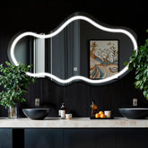 Espejo LED Asimétrico 2 | Botón táctil | Luz blanca fría - Reyze Seria Salono Model 1 - Horizontal