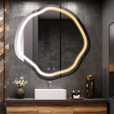 Espejo LED Asimétrico Ovalado | Botones táctiles | Función antivaho | Temperatura de color ajustable - Reyze Seria Salono Model 1