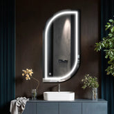 Espejo LED Semiovalado 1 | Botón táctil | Luz blanca fría - Reyze Seria Salono Model 1
