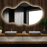 Espejo LED Asimétrico 2 | Botones táctiles | Función antivaho | Luz blanca neutra - Reyze Seria Ambient Model 1 - Horizontal