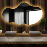 Espejo LED Asimétrico 2 | Botón táctil | Luz blanca cálida - Reyze Seria Ambient Model 1 - Horizontal