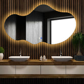 Espejo LED Asimétrico 2 | Botones táctiles | Función antivaho | Luz blanca cálida - Reyze Seria Ambient Model 1 - Horizontal