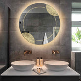 Espejo LED Redondo | Botones táctiles | Función antivaho | Luz blanca cálida - Reyze Seria Good Vibes Model 7