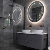 Espejo LED Redondo | Botón táctil | Luz blanca neutra - Reyze Seria Good Vibes Model 3