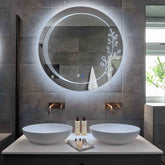 Espejo LED Redondo | Botones táctiles | Función antivaho | Luz blanca fría - Reyze Seria Good Vibes Model 3