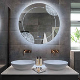 Espejo LED Redondo | Botones táctiles | Función antivaho | Luz blanca fría - Reyze Seria Good Vibes Model 7