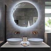 Espejo LED Redondo | Botones táctiles | Función antivaho | Luz blanca fría - Reyze Seria Good Vibes Model 8