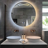 Espejo LED Redondo | Botones táctiles | Función antivaho | Temperatura de color ajustable - Reyze Seria Good Vibes Model 6