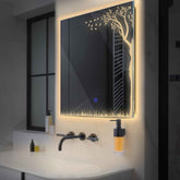 Espejo LED Cuadrado | Botón táctil | Luz blanca cálida - Reyze Seria Good Vibes Model 8