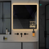 Espejo LED Cuadrado | Control por interruptor de pared | Luz blanca cálida - Reyze Seria Motivated Model 5