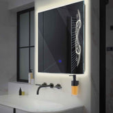 Espejo LED Cuadrado | Botón táctil | Luz blanca neutra - Reyze Seria Good Vibes Model 6