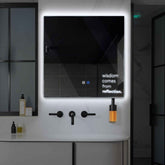 Espejo LED Cuadrado | Botones táctiles | Función antivaho | Luz blanca fría - Reyze Seria Motivated Model 1