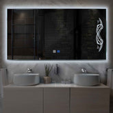 Espejo LED Rectangular | Botones táctiles | Función antivaho | Luz blanca fría - Reyze Seria Good Vibes Model 6