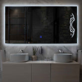 Espejo LED Rectangular | Botón táctil | Luz blanca fría - Reyze Seria Good Vibes Model 6