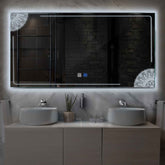 Espejo LED Rectangular | Botones táctiles | Función antivaho | Luz blanca fría - Reyze Seria Good Vibes Model 7