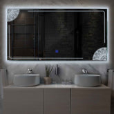 Espejo LED Rectangular | Botón táctil | Luz blanca fría - Reyze Seria Good Vibes Model 7