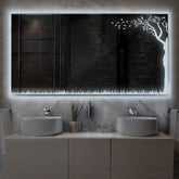 Espejo LED Rectangular | Control por interruptor de pared | Luz blanca fría - Reyze Seria Good Vibes Model 8