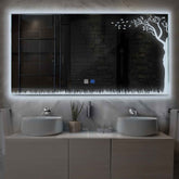 Espejo LED Rectangular | Botones táctiles | Función antivaho | Luz blanca fría - Reyze Seria Good Vibes Model 8