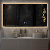 Espejo LED Rectangular | Botones táctiles | Función antivaho | Luz blanca cálida - Reyze Seria Good Vibes Model 6