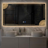 Espejo LED Rectangular | Botones táctiles | Función antivaho | Luz blanca cálida - Reyze Seria Good Vibes Model 7