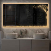 Espejo LED Rectangular | Control por interruptor de pared | Luz blanca cálida - Reyze Seria Good Vibes Model 8