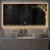 Espejo LED Rectangular | Botones táctiles | Función antivaho | Luz blanca cálida - Reyze Seria Good Vibes Model 8