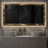 Espejo LED Rectangular | Botón táctil | Luz blanca cálida - Reyze Seria Simetria Model 2