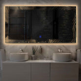 Espejo LED Rectangular | Botón táctil | Luz blanca cálida - Reyze Seria Simetria Model 8