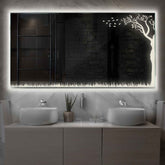 Espejo LED Rectangular | Control por interruptor de pared | Luz blanca neutra - Reyze Seria Good Vibes Model 8