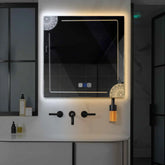 Espejo LED Cuadrado | Botones táctiles | Función antivaho | Temperatura de color ajustable - Reyze Seria Good Vibes Model 7