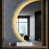 Espejo LED Media Luna | Botones táctiles | Función antivaho | Luz blanca cálida - Reyze Seria Ambient Model 1 - Lado Derecho