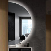 Espejo LED Media Luna | Botón táctil | Luz blanca fría - Reyze Seria Ambient Model 1 - Lado Izquierdo