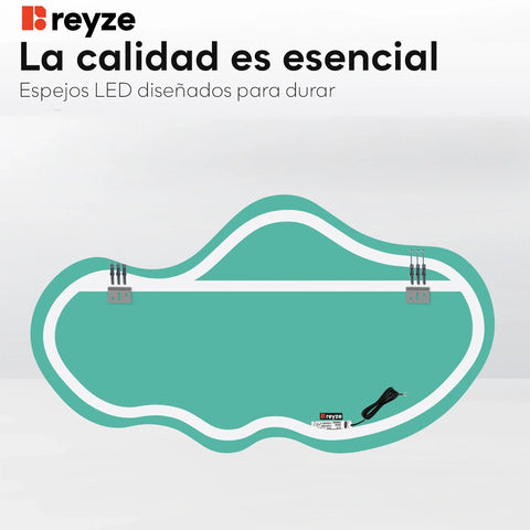 Espejo LED Asimétrico 2 | Control por interruptor de pared | Luz blanca fría - Reyze Seria Ambient Model 1 - Horizontal