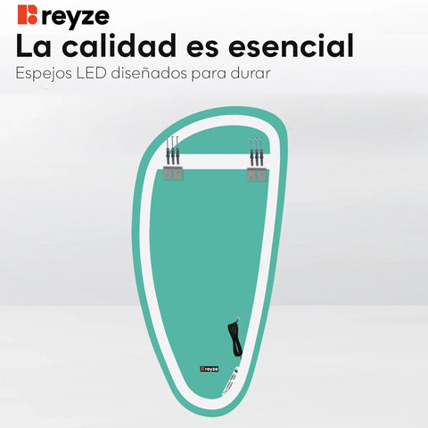 Espejo LED Asimétrico Vertical | Control por interruptor de pared | Luz blanca fría - Reyze Seria Ambient Model 1
