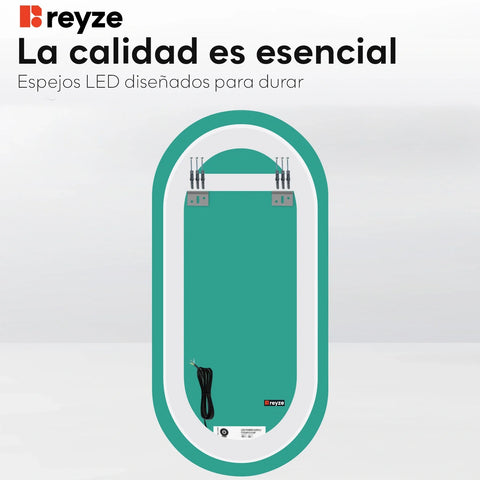 Espejo LED Ovalado | Control por interruptor de pared | Luz blanca fría - Reyze Seria Salono Model 1