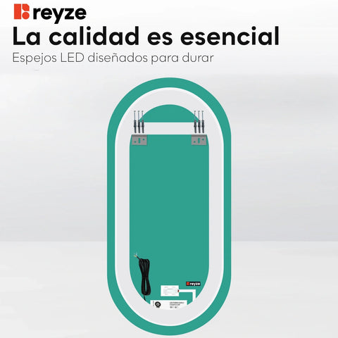Espejo LED Ovalado | Botón táctil | Luz blanca fría - Reyze Seria Ambient Model 1
