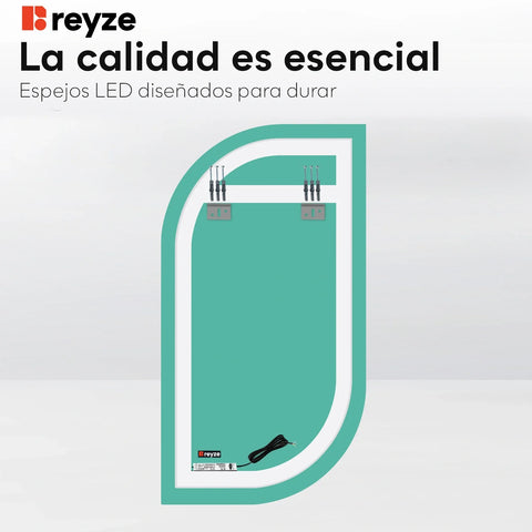 Espejo LED Semiovalado 1 | Control por interruptor de pared | Luz blanca cálida - Reyze Seria Ambient Model 1