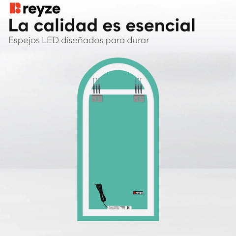 Espejo LED Semiovalado 2 | Control por interruptor de pared | Luz blanca fría - Reyze Seria Salono Model 1