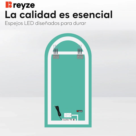 Espejo LED Semiovalado 2 | Botón táctil | Luz blanca fría - Reyze Seria Ambient Model 1