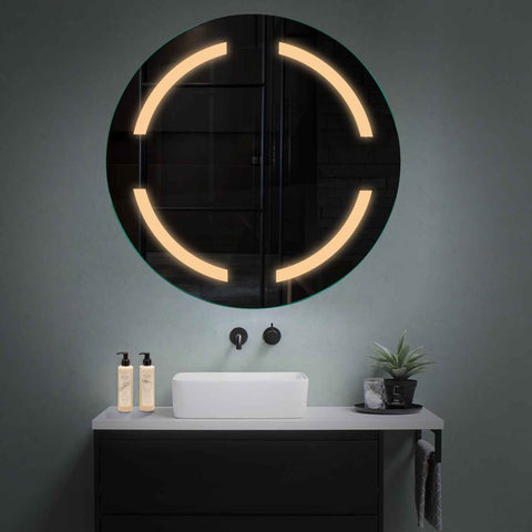 Espejo LED Redondo | Control por interruptor de pared | Luz blanca cálida - Reyze Seria Salono Model 2