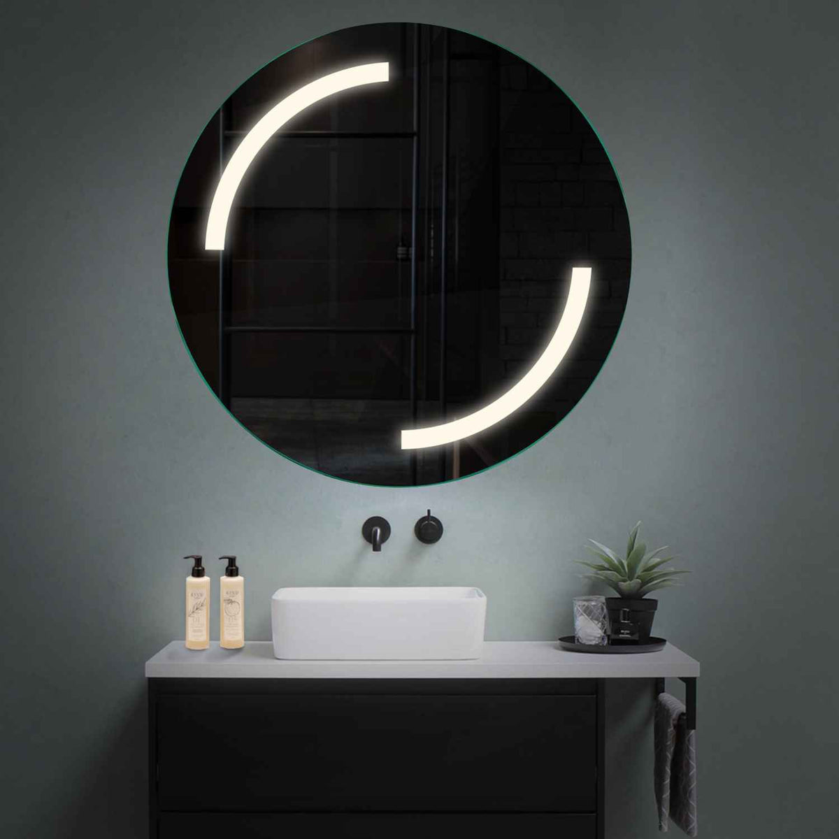 Espejo LED Redondo | Control por interruptor de pared | Luz blanca neutra - Reyze Seria Salono Model 3
