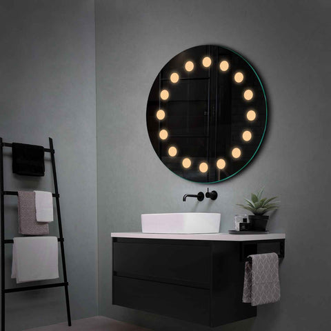 Espejo LED Redondo | Control por interruptor de pared | Luz blanca cálida - Reyze Seria Salono Model 6