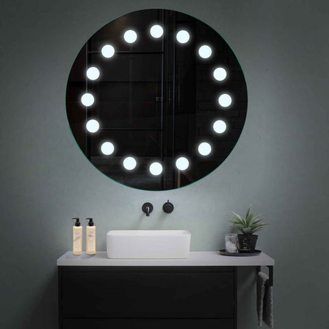 Espejo LED Redondo | Control por interruptor de pared | Luz blanca fría - Reyze Seria Salono Model 6