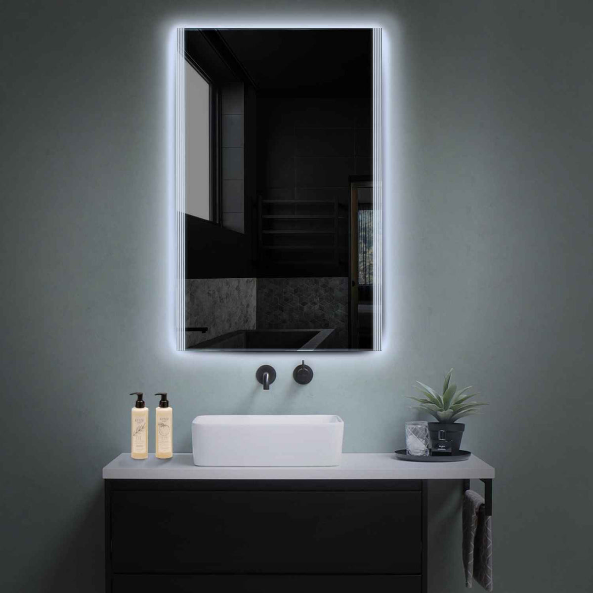 Espejo LED Vertical | Control por interruptor de pared | Luz blanca fría - Reyze Seria Edge Model 7