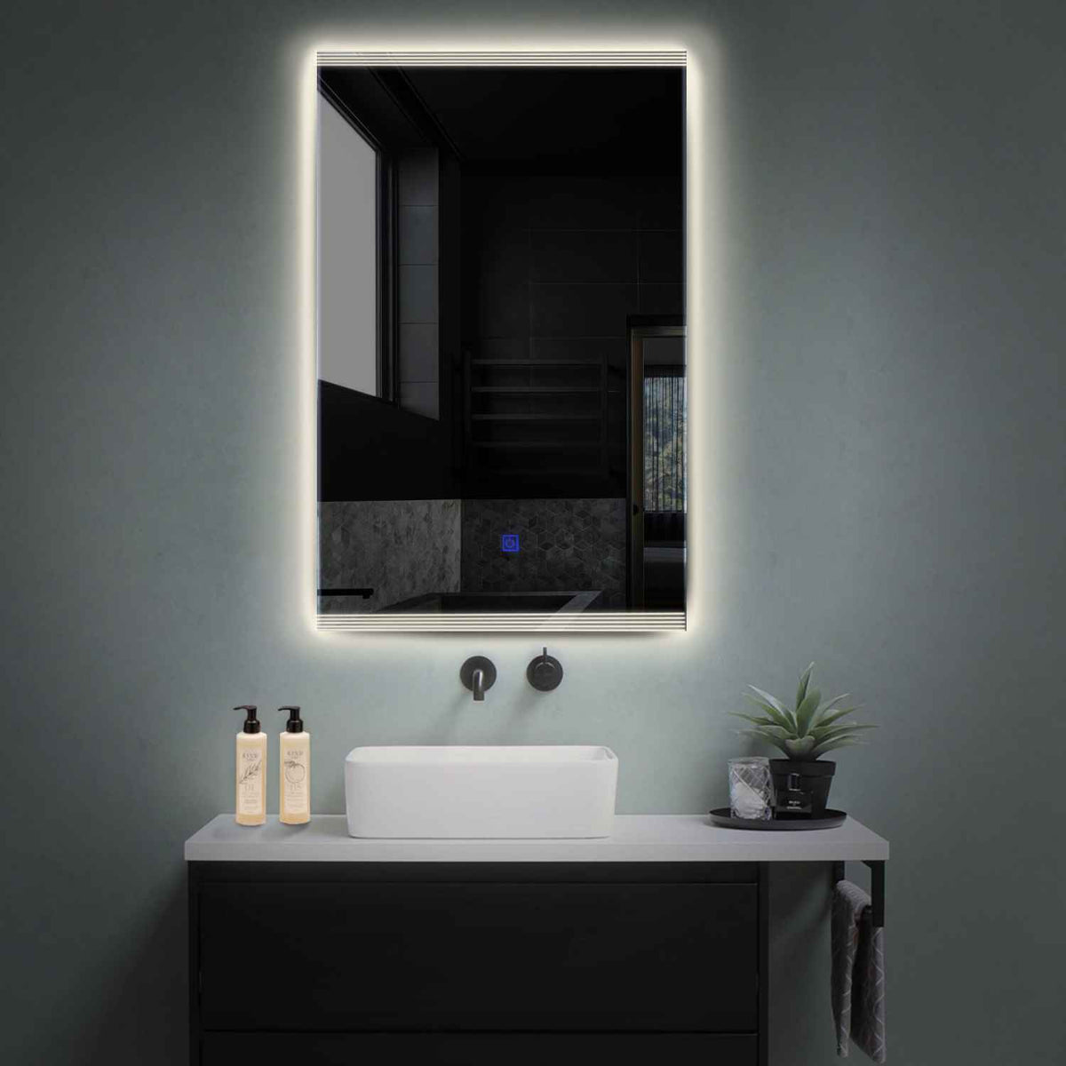 Espejo LED Vertical | Botón táctil | Luz blanca neutra - Reyze Seria Edge Model 8