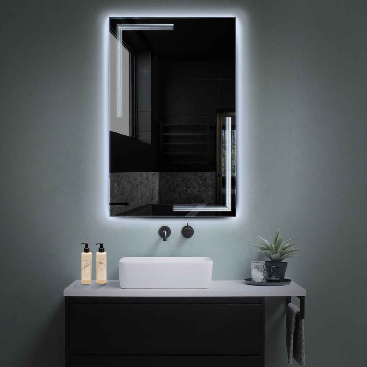 Espejo LED Vertical | Control por interruptor de pared | Luz blanca fría - Reyze Seria Minimal Model 2