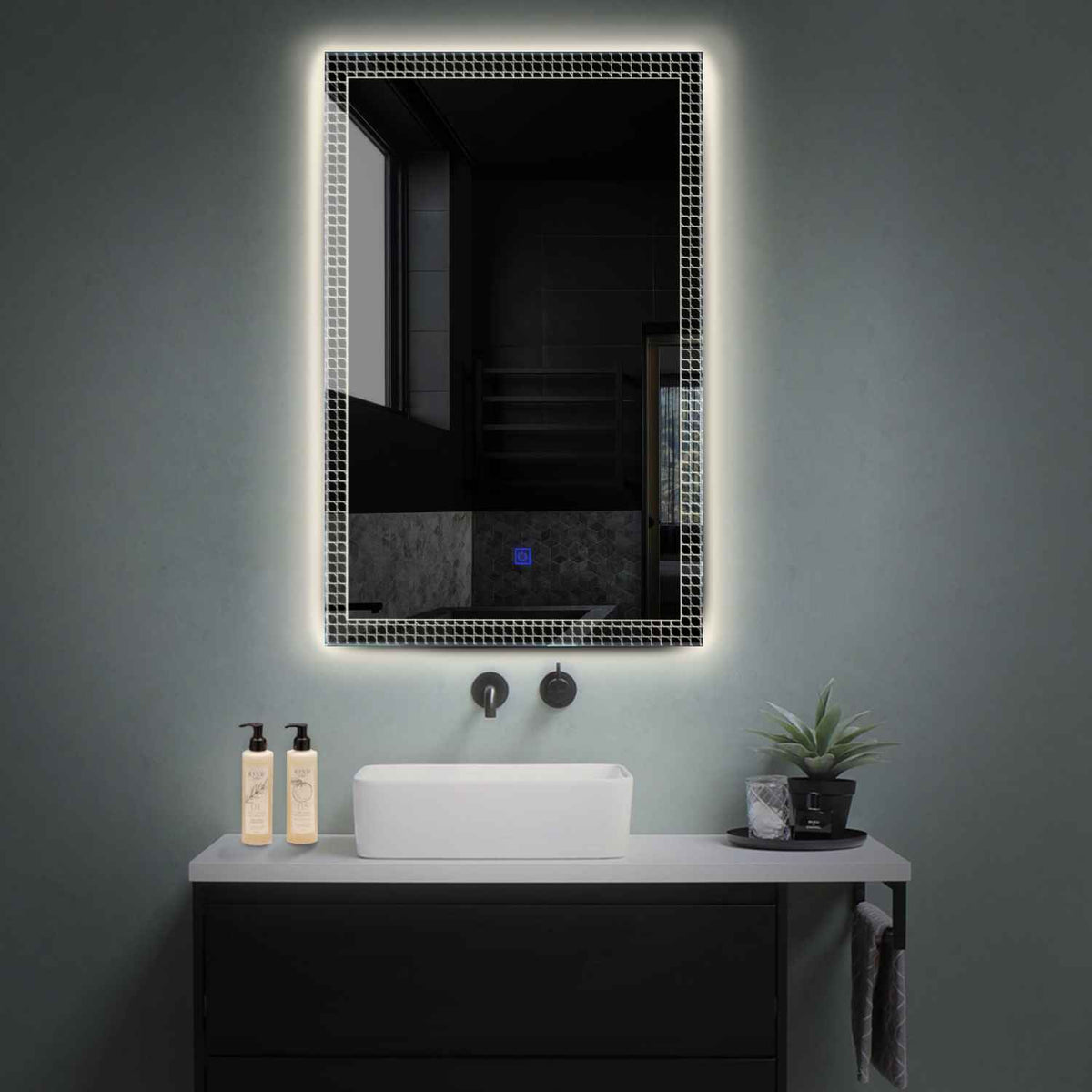Espejo LED Vertical | Botón táctil | Luz blanca neutra - Reyze Seria Official Model 3