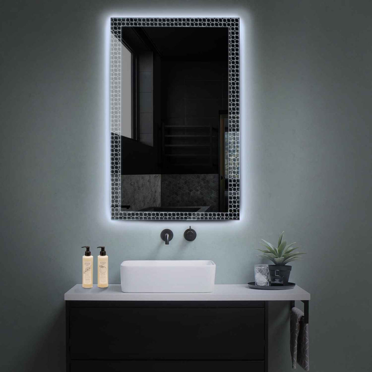 Espejo LED Vertical | Control por interruptor de pared | Luz blanca fría - Reyze Seria Official Model 4